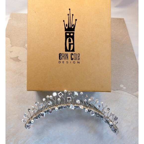 ERIN COLE SWAROVSKI CRYSTAL-PEARL TIARA WEDDING-BIRTHDAY  display picture 2